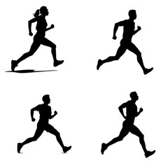 silhouette of a person, running person silhouette