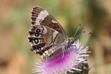 The great banded grayling butterfly Brintesia circe, Generative ai