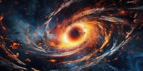 black hole in cosmos, nebulas around