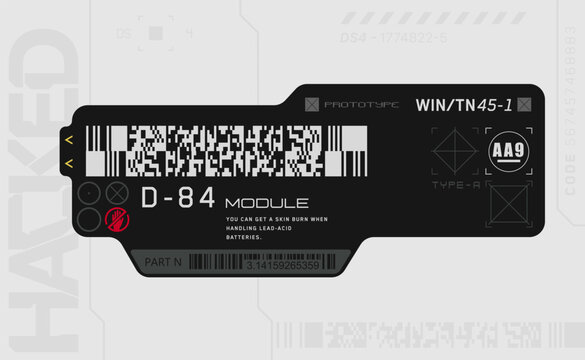 Cyberpunk decals, stickers, labels in futuristic style. Inscriptions, symbols. For printing on bags, gadgets, laptops, phone cases.