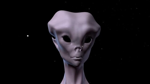 Digital Animation Of An Alien, extraterrestrial