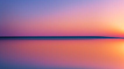 A Vivid Sunset Over A Calm Lake With A Small Island In The Distance