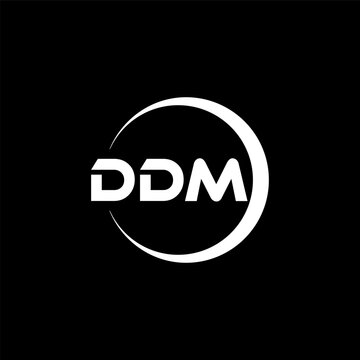 DDM letter logo design with black background in illustrator, cube logo, vector logo, modern alphabet font overlap style. calligraphy designs for logo, Poster, Invitation, etc.