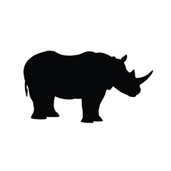 Obraz na płótnie Canvas rhino silhouette isolated on white