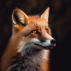 Red fox, vulpes vulpes, small young cub in studio