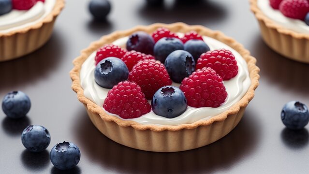 A Stunningly Abstract And Intriguing Image Of A Dessert With Berries AI Generative