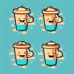 coffee cup illustration set vector illustration