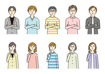 男女　セット　困惑