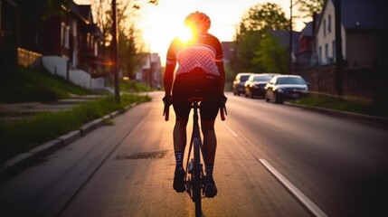 professional cyclist training on a bike generative ai