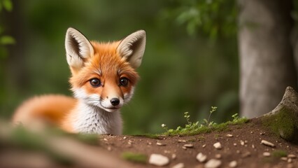 A Picture Of A Vividly Expressive And Enchanting Fox Looks At The Camera AI Generative