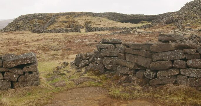 Historic sheep farming site, Burfellsgja Iceland
