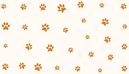 cute animal paw print pattern background for fauna fun - obrazy, fototapety, plakaty