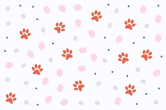 adorable animal feet print pattern background for kids