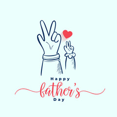 hand drawn father's day greeting card celebrate dad and son love