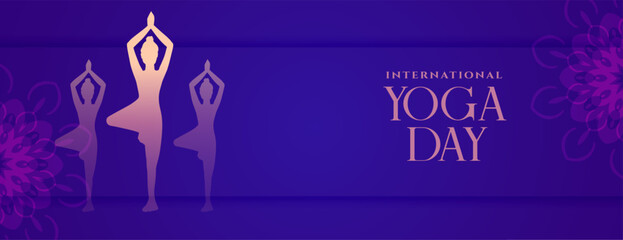 21st june world yoga day poster with exercise posture design