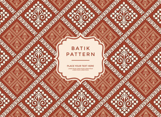 Luxury and elegant vector Javanese ethnic batik pattern template