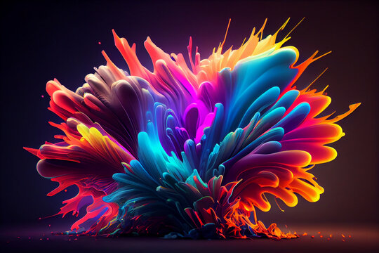 Explosion of ink and colored smoke