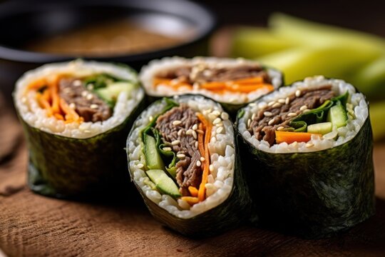 samgak gimbap called triangle gimbap healthy breakfast Cinematic Editorial Food Photography