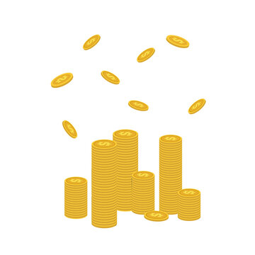 Illustration material of an image of coins, points, and money accumulating