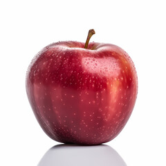 Fresh Red Apple Isolated White. Generative AI