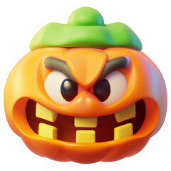 angry scary Halloween pumpkin transparent background