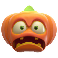 angry scary Halloween pumpkin transparent background