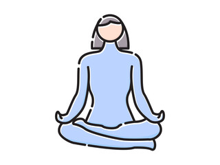 yoga pose icon for template, Kapalabhati pranayama yoga icon symbol illustration design.