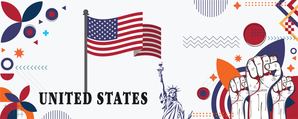 United states national day banner design vector eps