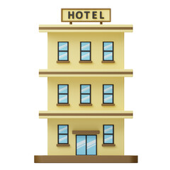 Hotel1 Public Building 3D Icon