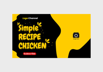 thumbnail youtube template for content about food.
