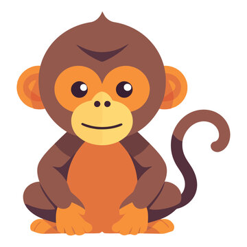 Smiling baby monkey sitting
