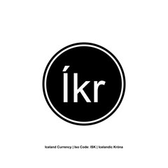 Iceland Currency symbol, Icelandic Króna Icon, ISK Sign. Vector Illustration