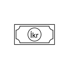 Iceland Currency symbol, Icelandic Króna Icon, ISK Sign. Vector Illustration
