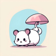  cute cartoon of rat with Generative AI technology