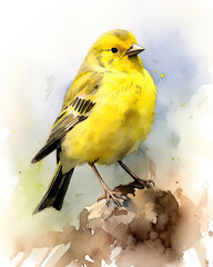 Fototapeta premium Canary watercolor - Generative AI