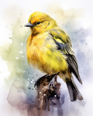 Fototapeta premium Canary watercolor - Generative AI