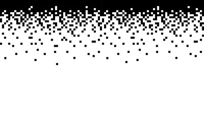 abstract background with halftone. black rectangle shapes drops from top isolated on white background. black pixel background