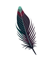 Silhouette of flying bird feather decoration