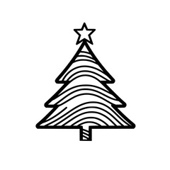 Christmas tree vector illustration isolated on transparent background