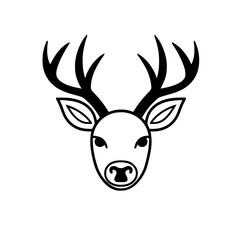 Christmas reindeer head vector illustration isolated on transparent background