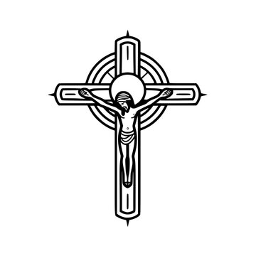 Crucifix vector illustration isolated on transparent background