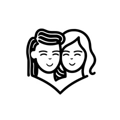 Sisters vector illustration isolated on transparent background