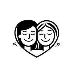 Sisters in heart vector illustration isolated on transparent background