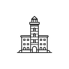 Prison building vector illustration isolated on transparent background