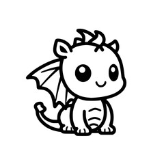 Baby dragon vector illustration isolated on transparent background