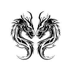 Dragons vector illustration isolated on transparent background