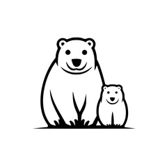 Polar bears vector illustration isolated on transparent background