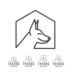 Vector dog pet house shop logo