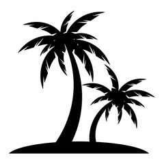 Palm tree silhouette icon