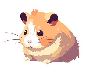 cute hamster on white background